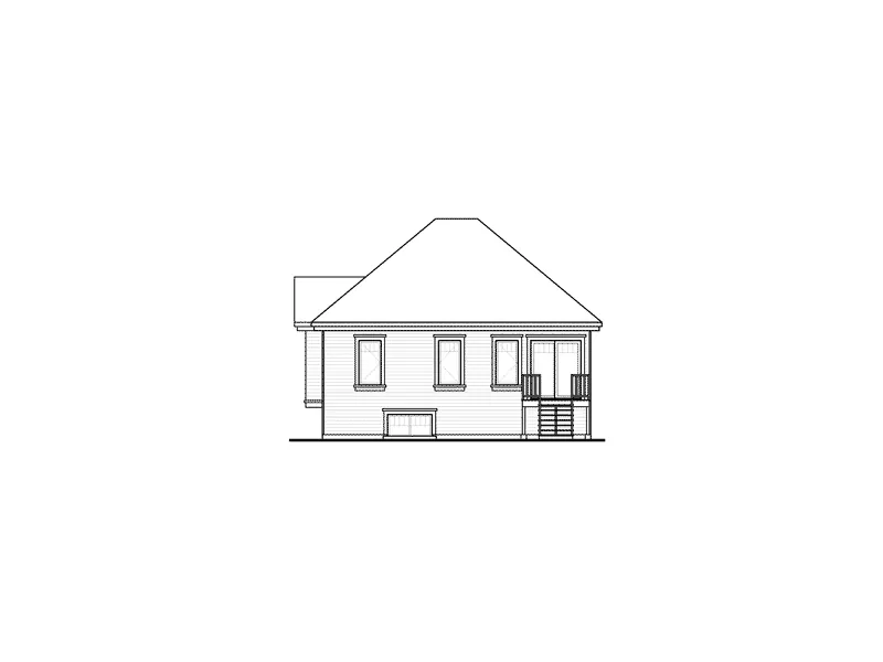 Early American House Plan Rear Elevation - Waterlilly Early American Home 032D-0760 - Shop House Plans and More