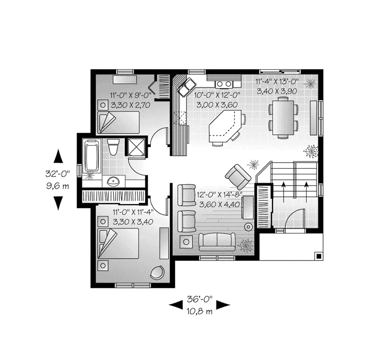 Early American House Plan First Floor - Countrylane Traditional Home 032D-0762 - Search House Plans and More