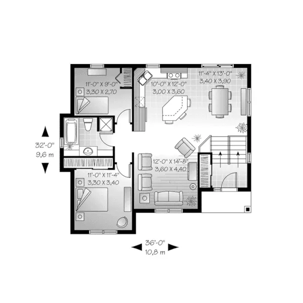 Bungalow House Plan First Floor - Countrylane Traditional Home 032D-0762 - Search House Plans and More