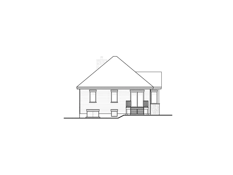 Craftsman House Plan Rear Elevation - Novara Country Craftsman Home 032D-0764 - Shop House Plans and More