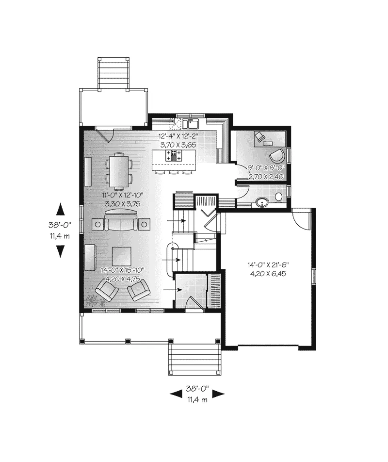 Vacation House Plan First Floor - Merrell Southern Farmhouse 032D-0765 - Shop House Plans and More