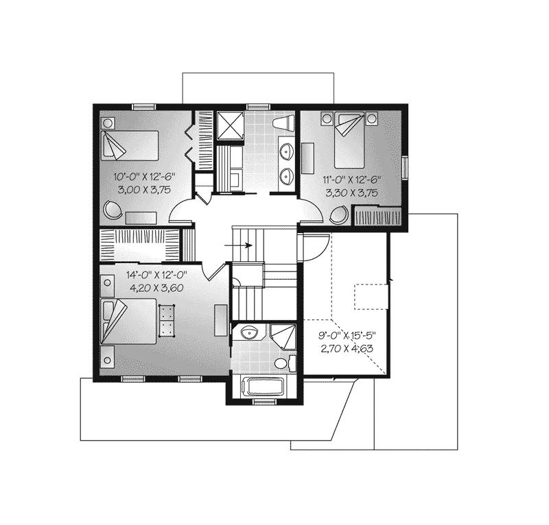 Southern House Plan Second Floor - Merrell Southern Farmhouse 032D-0765 - Shop House Plans and More