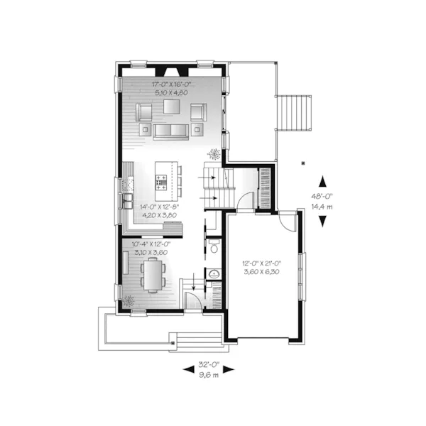 Modern House Plan First Floor - Landsberg Valley Modern Home 032D-0768 - Shop House Plans and More