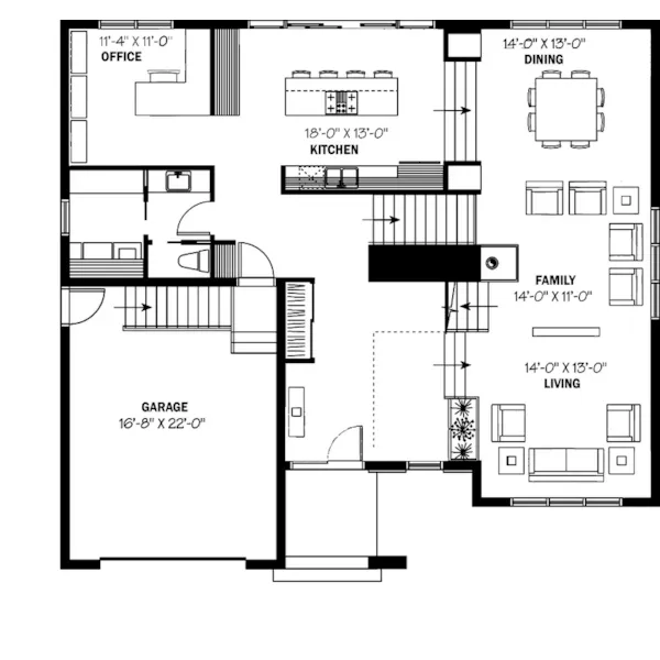 First Floor - Hadley Hill Modern Home 032D-0769 - Search House Plans and More