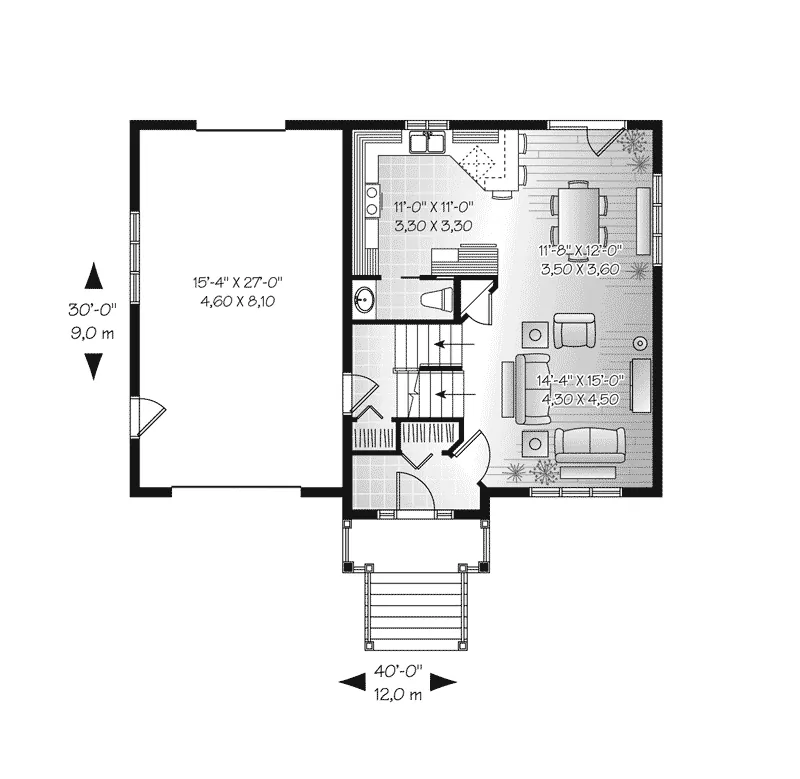 Early American House Plan First Floor - Boones Creek Split-Level Home 032D-0771 - Search House Plans and More