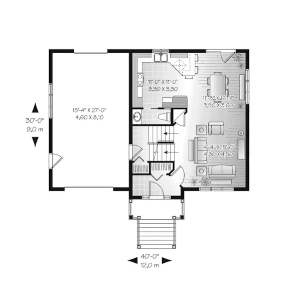 Cape Cod & New England House Plan First Floor - Boones Creek Split-Level Home 032D-0771 - Search House Plans and More