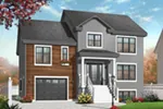 Early American House Plan Front of Home - Boones Creek Split-Level Home 032D-0771 - Search House Plans and More