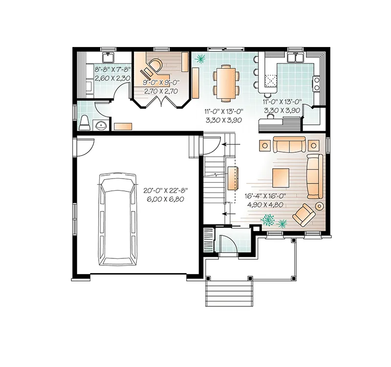 Traditional House Plan First Floor - Hanley Falls Traditional Home 032D-0773 - Search House Plans and More