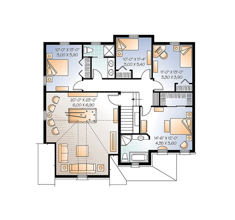 Traditional House Plan Second Floor - Hanley Falls Traditional Home 032D-0773 - Search House Plans and More