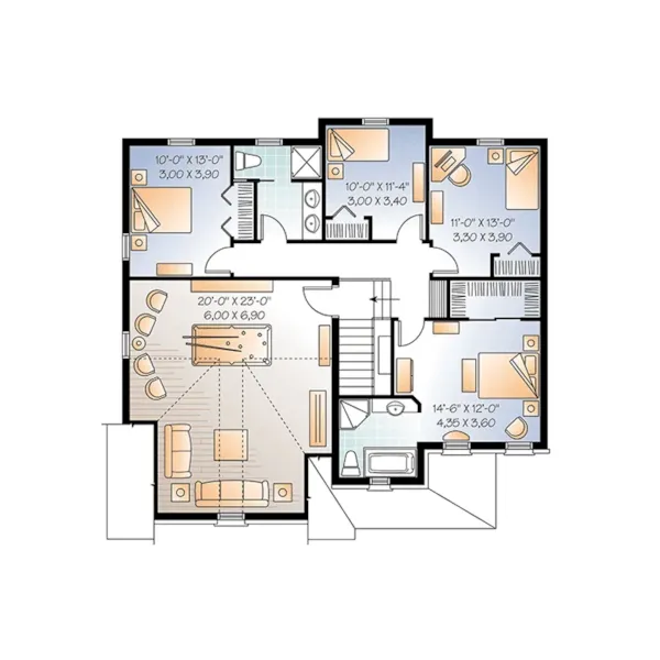 Traditional House Plan Second Floor - Hanley Falls Traditional Home 032D-0773 - Search House Plans and More