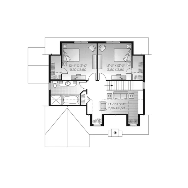 Ranch House Plan Second Floor - Terra Craftsman Home 032D-0774 - Shop House Plans and More