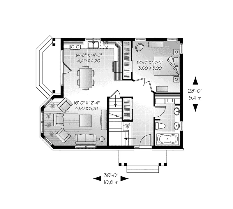 Traditional House Plan First Floor - Parnell Hill Cottage Home 032D-0775 - Shop House Plans and More