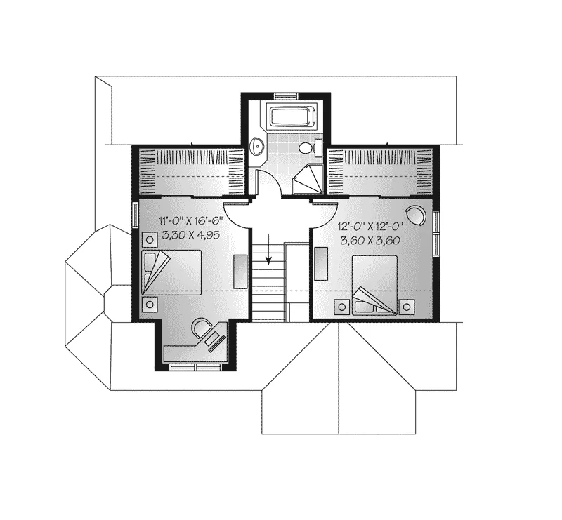 Traditional House Plan Second Floor - Parnell Hill Cottage Home 032D-0775 - Shop House Plans and More