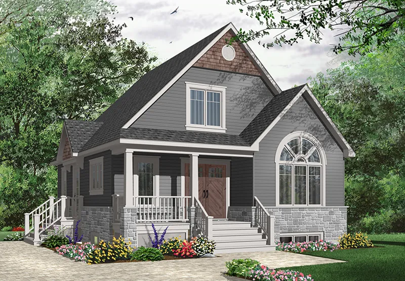 Early American House Plan Front of Home - Framlingham Bungalow Home 032D-0776 - Search House Plans and More
