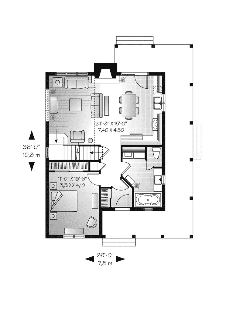 Country House Plan First Floor - Algernon Country Home 032D-0777 - Search House Plans and More