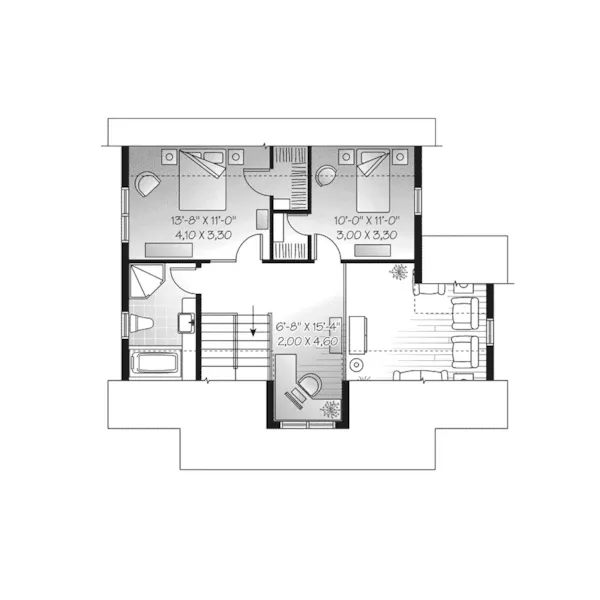 Early American House Plan Second Floor - Alicia Place English Home 032D-0778 - Search House Plans and More