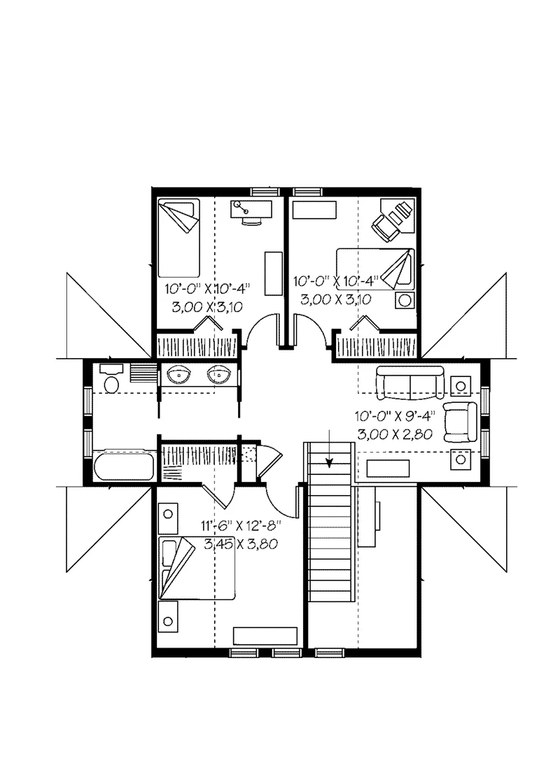 English Cottage House Plan Second Floor - Rockingham Park Craftsman Home 032D-0780 - Shop House Plans and More