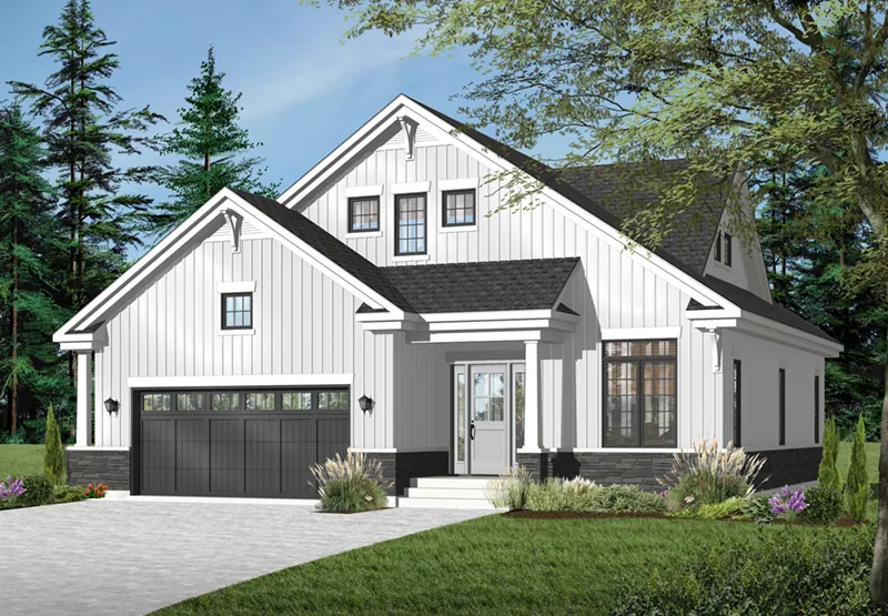 Prairie House Plan Front of Home - Rockingham Park Craftsman Home 032D-0780 - Shop House Plans and More