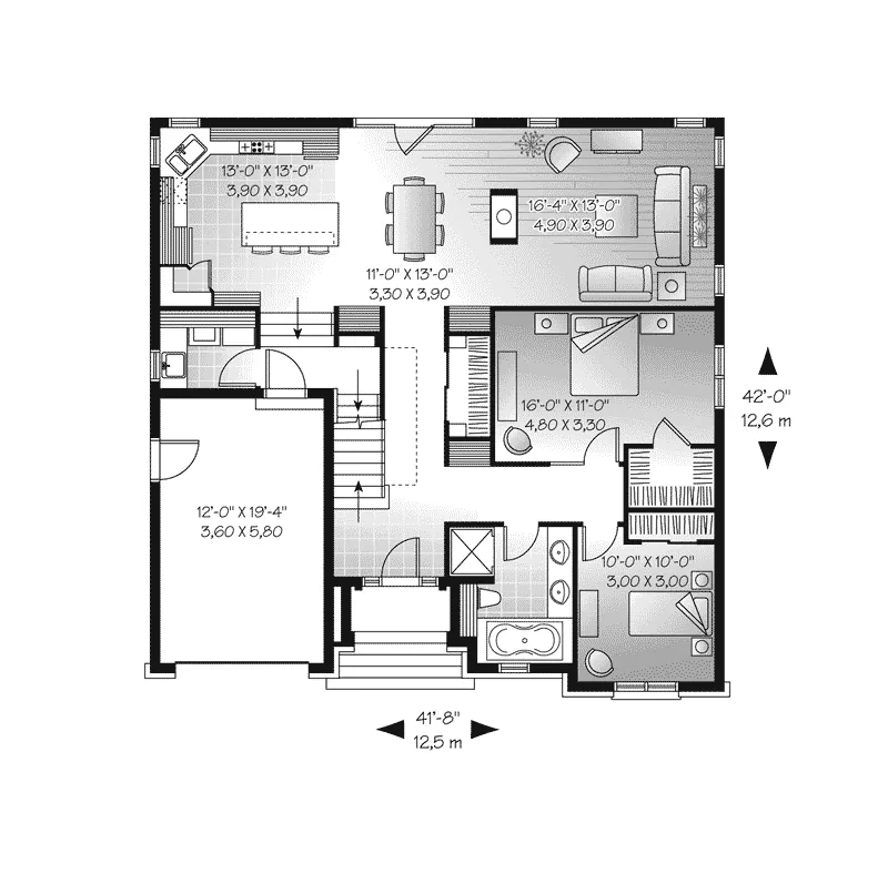 Early American House Plan First Floor - Glandore Manor European Home 032D-0781 - Search House Plans and More