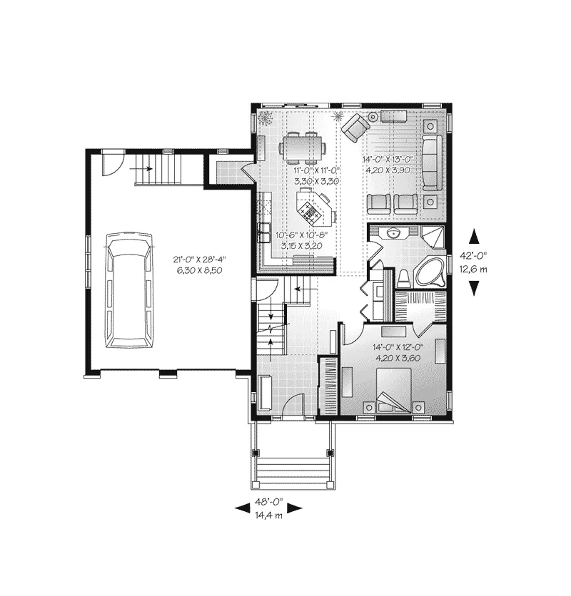 Early American House Plan First Floor - Bemiston Bluff Craftsman Home 032D-0783 - Search House Plans and More