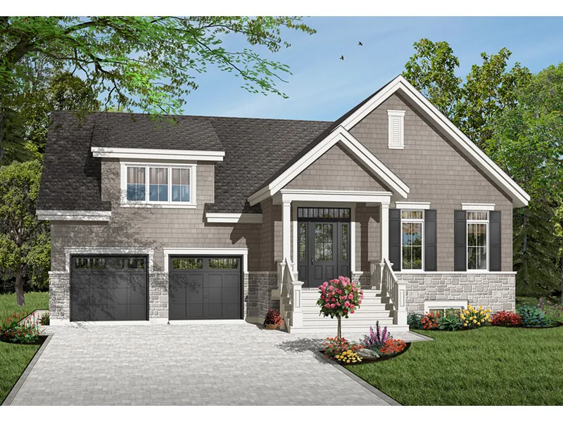 Traditional House Plan Front Photo 01 - Bemiston Bluff Craftsman Home 032D-0783 - Search House Plans and More