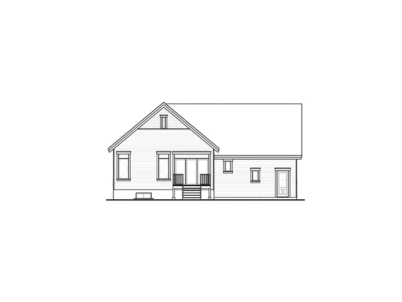 Early American House Plan Rear Elevation - Bemiston Bluff Craftsman Home 032D-0783 - Search House Plans and More