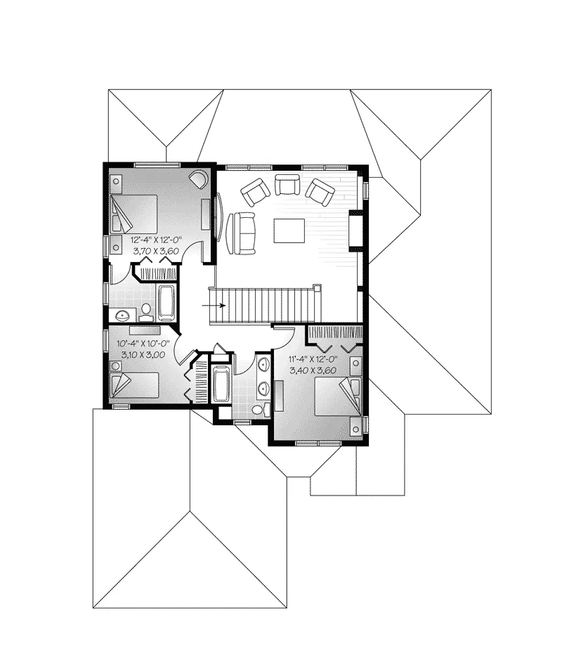 Mediterranean House Plan Second Floor - Pipestone Sunbelt Home 032D-0784 - Shop House Plans and More