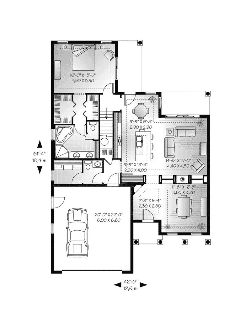 Sunbelt House Plan First Floor - Fern Pointe Florida Style Home 032D-0786 - Search House Plans and More