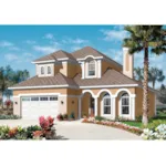 Mediterranean House Plan Front of Home - Fern Pointe Florida Style Home 032D-0786 - Search House Plans and More