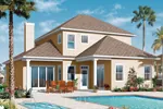 Sunbelt House Plan Color Image of House - Fern Pointe Florida Style Home 032D-0786 - Search House Plans and More