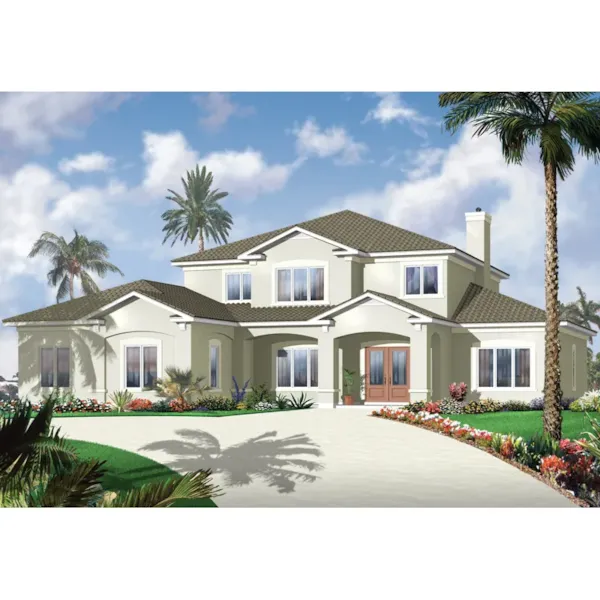 Sunbelt House Plan Front of Home - Forest Mill Mediterranean Home 032D-0787 - Search House Plans and More