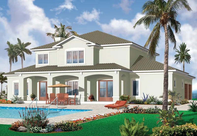 European House Plan Color Image of House - Forest Mill Mediterranean Home 032D-0787 - Search House Plans and More
