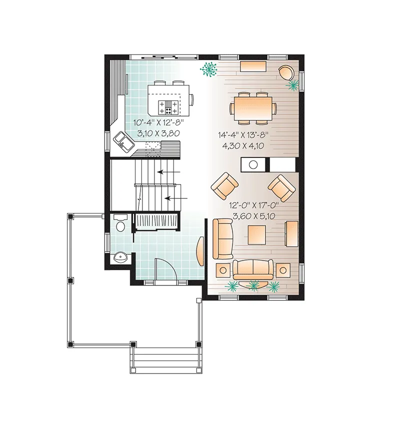 Farmhouse Plan First Floor - Bryant Creek Country Home 032D-0789 - Search House Plans and More