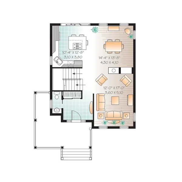 Traditional House Plan First Floor - Bryant Creek Country Home 032D-0789 - Search House Plans and More