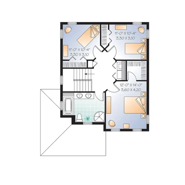 Traditional House Plan Second Floor - Bryant Creek Country Home 032D-0789 - Search House Plans and More