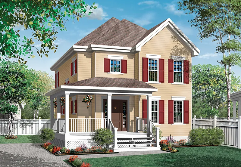 Farmhouse Plan Front Image - Bryant Creek Country Home 032D-0789 - Search House Plans and More