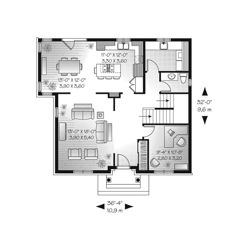 European House Plan First Floor - Nina Place Country Home 032D-0791 - Shop House Plans and More
