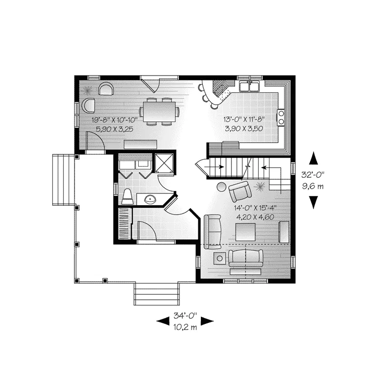 Country House Plan First Floor - Brixey Creek Country Style Home 032D-0792 - Search House Plans and More