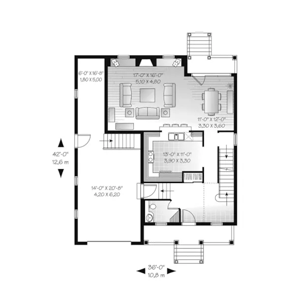 Traditional House Plan First Floor - Hylton Country Home 032D-0795 - Search House Plans and More