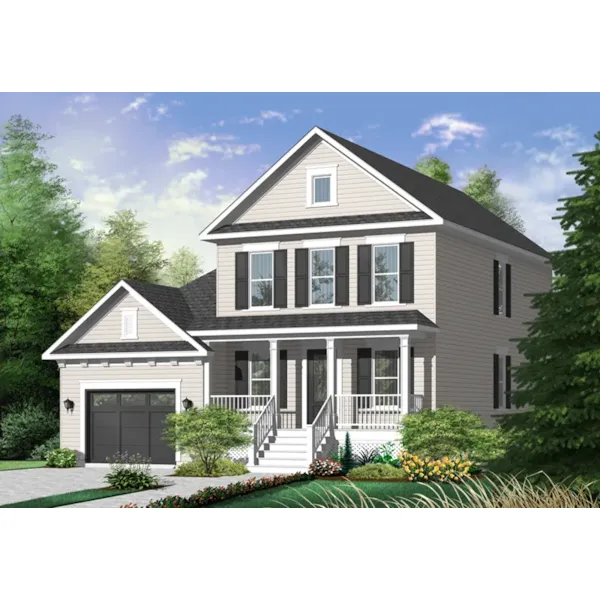 Traditional House Plan Front of Home - Hylton Country Home 032D-0795 - Search House Plans and More