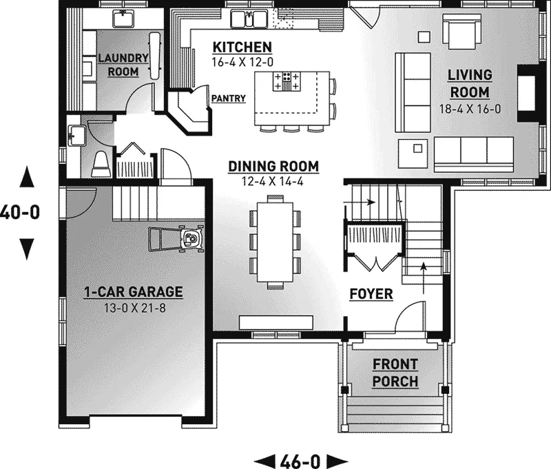 English Cottage House Plan First Floor - Bluff Farm Arts And Crafts Home 032D-0797 - Search House Plans and More