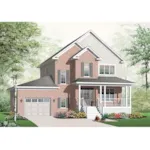 Farmhouse Plan Front of Home - Empress Family Farmhouse 032D-0798 - Search House Plans and More