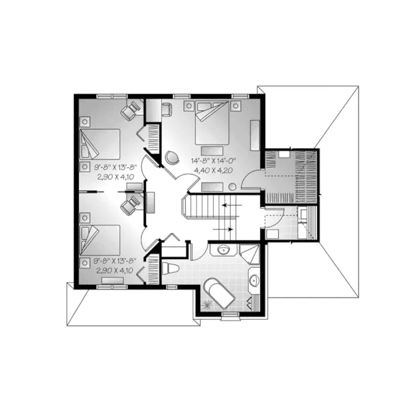 European House Plan Second Floor - Carey Hill Traditional Home 032D-0799 - Search House Plans and More