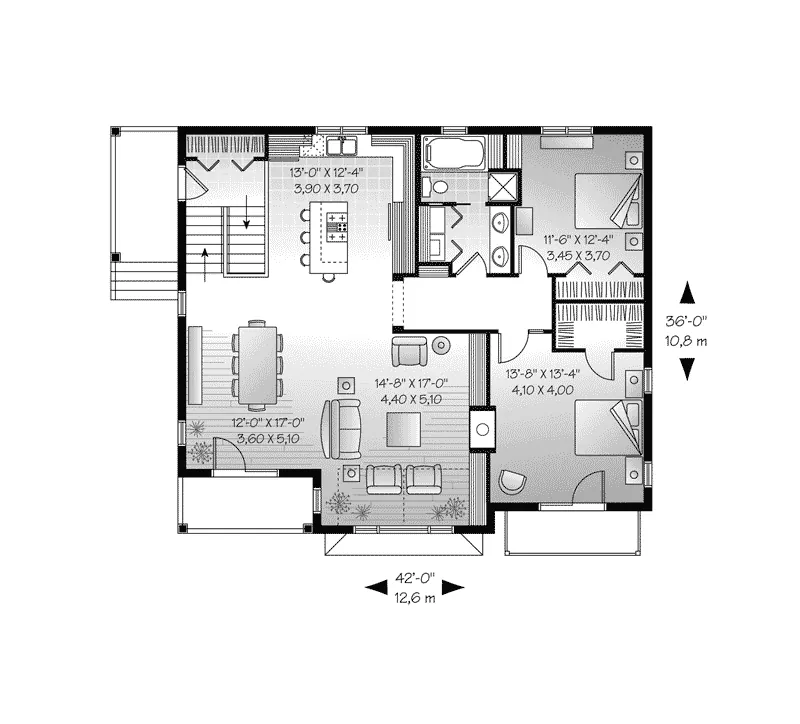 Waterfront House Plan First Floor - Lynstone Traditional Home 032D-0800 - Shop House Plans and More