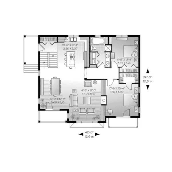 Vacation House Plan First Floor - Lynstone Traditional Home 032D-0800 - Shop House Plans and More