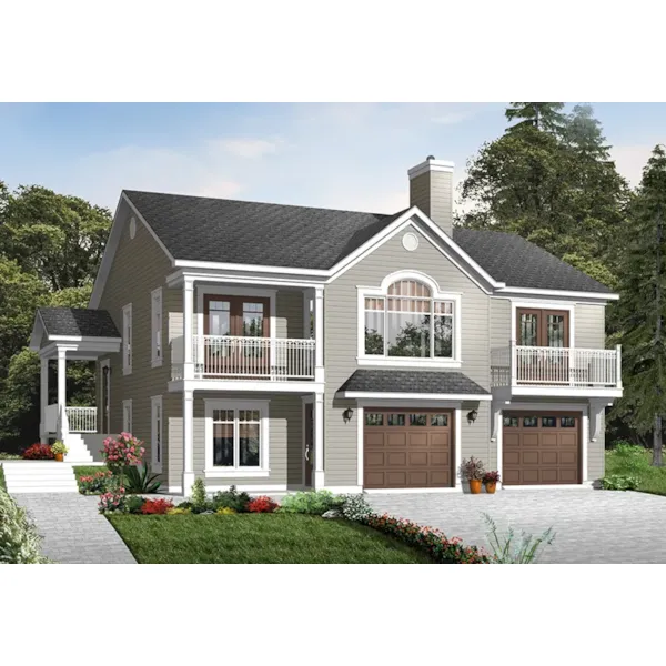 Vacation House Plan Front of Home - Lynstone Traditional Home 032D-0800 - Shop House Plans and More