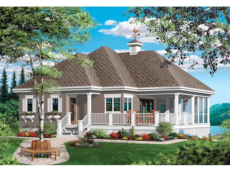Waterfront House Plan Front Photo 01 - Gissler Gorgeous Country Home 032D-0801 - Search House Plans and More
