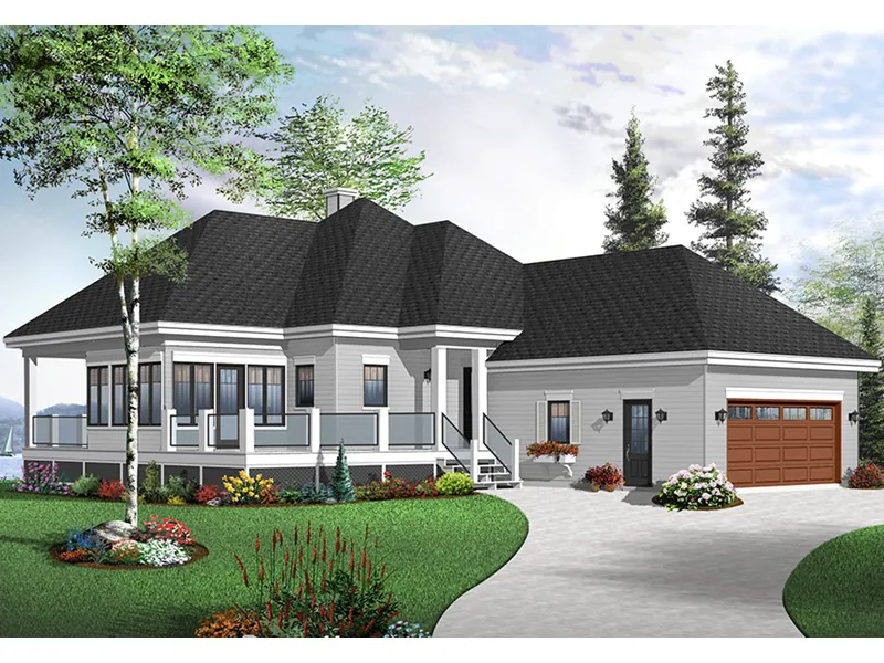Waterfront House Plan Front Photo 04 - Gissler Gorgeous Country Home 032D-0801 - Search House Plans and More