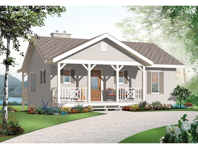 Traditional House Plan Front of Home - Oak Path Country Ranch Home 032D-0803 - Shop House Plans and More