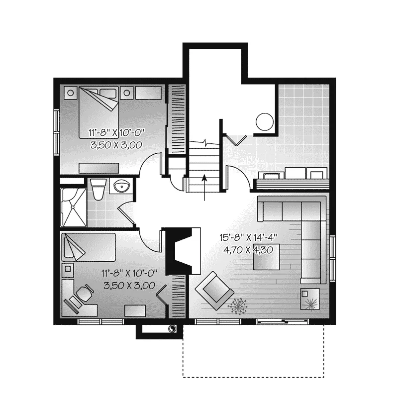Waterfront House Plan Lower Level Floor - Spruce Grove Modern Home 032D-0804 - Shop House Plans and More